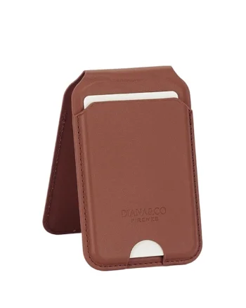 Port card cu blocare RFID și suport ajustabil, Maro, 10x6.5x1