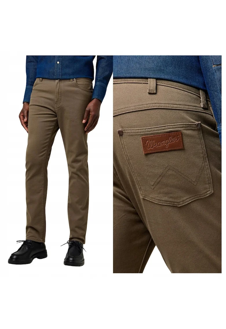 Blugi Barbati,  Larston, Slim Fit, 5 Buzunare, Talie Medie, Fermoar, Bumbac, Maro, Maro cenusiu