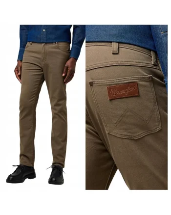 Blugi Barbati,  Larston, Slim Fit, 5 Buzunare, Talie Medie, Fermoar, Bumbac, Maro, Maro cenusiu