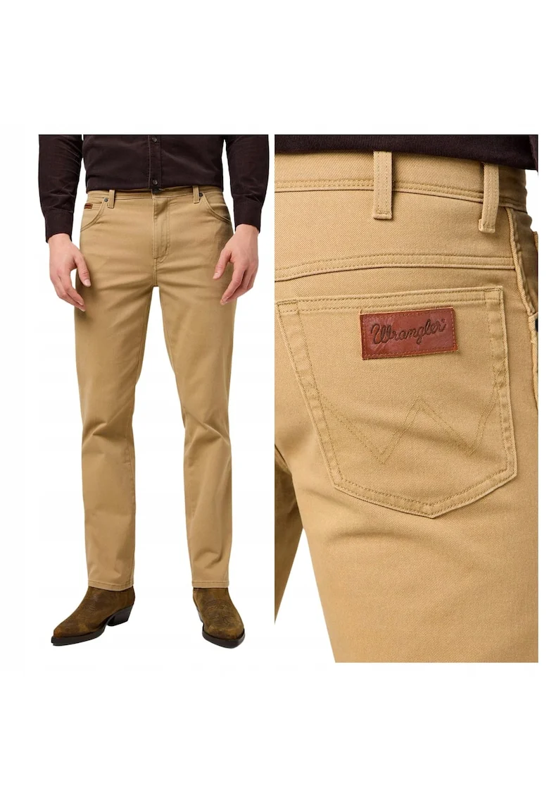 Blugi Barbati,  Texas, Straight Fit, 5 Buzunare, Talie Medie, Fermoar, Bumbac, Bej, Bej