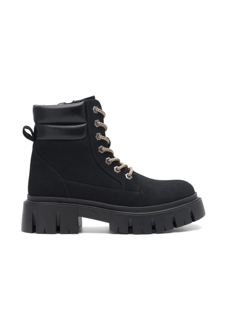 Ghete dama,  590559, Piele nabuc, Negru, Negru