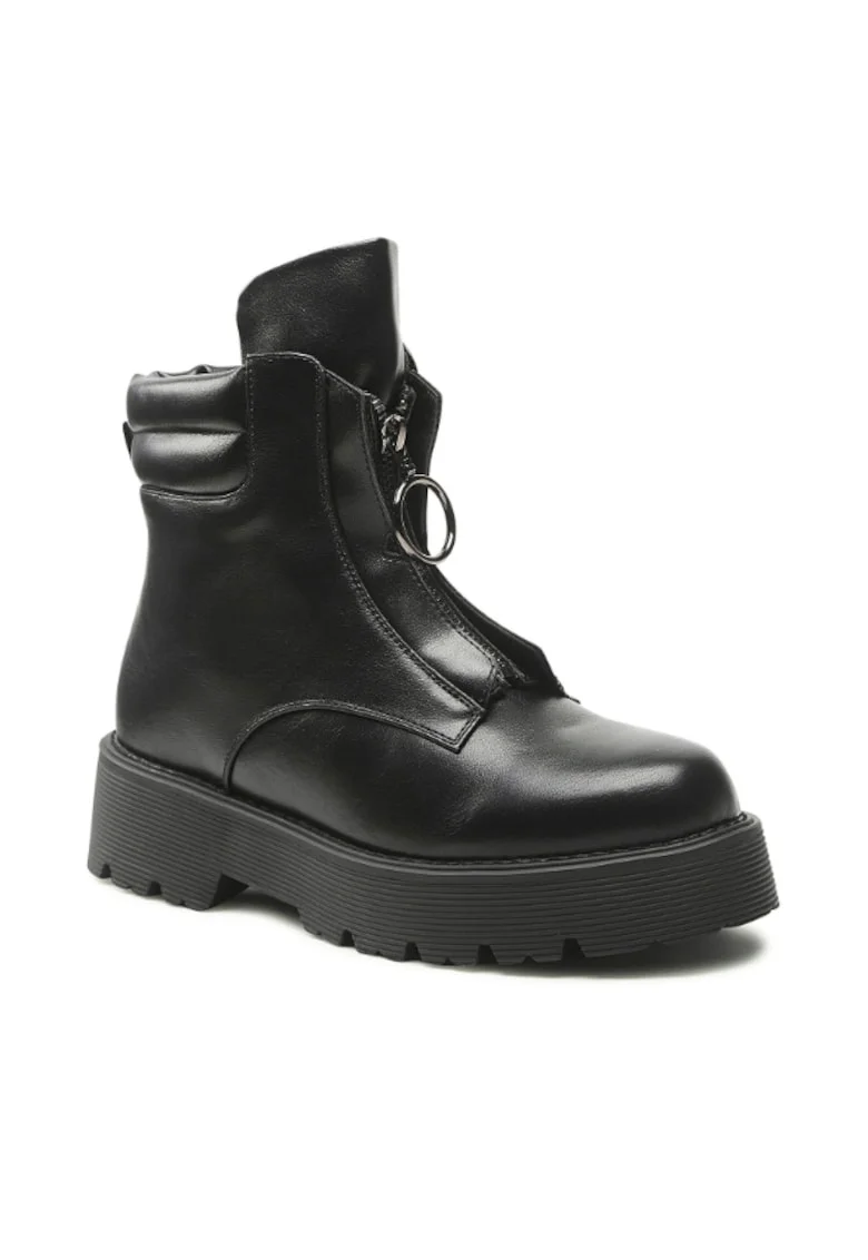 Ghete dama,  5904862235554, Negru, Piele ecologica, Negru
