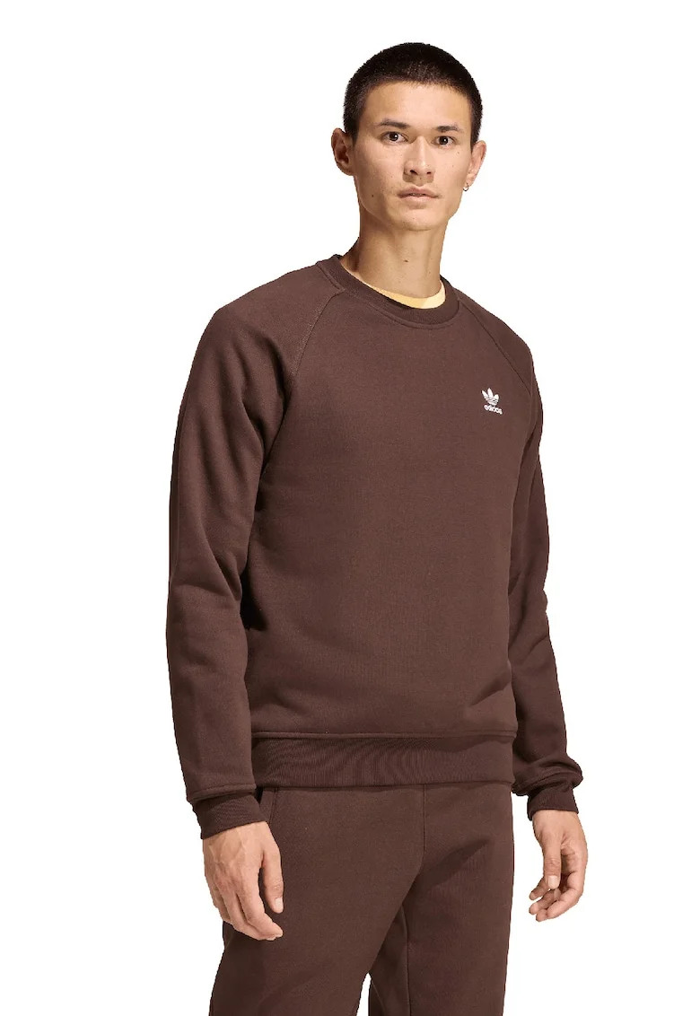 Bluza de trening cu decolteu la baza gatului si maneci raglan, Maro inchis