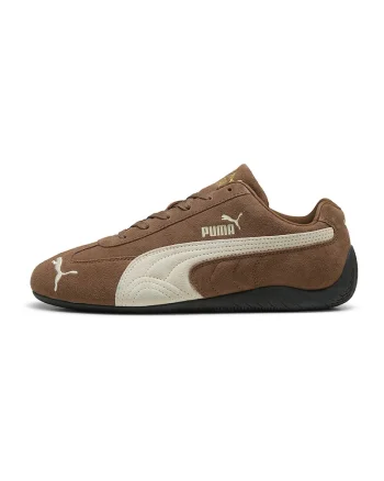Pantofi sport Speedcat OG unisex din piele intoarsa, Alb fildes/Maro