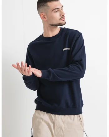Bluza de trening cu decolteu la baza gatului Small Box, Bleumarin