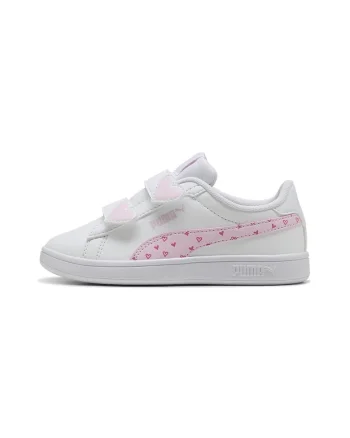 Pantofi sport Smash 3.0 Hearty de piele ecologica cu velcro, Roz aprins/Roz pastel/Alb optic