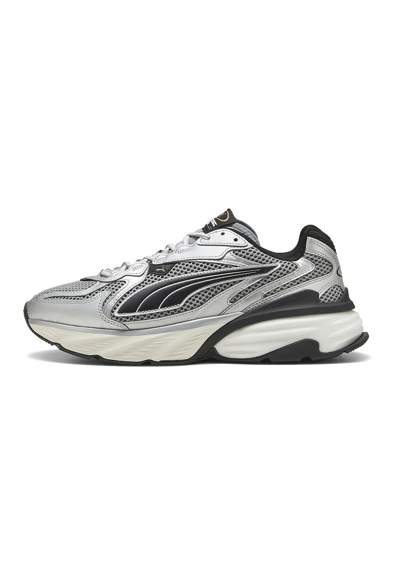 Pantofi sport Fade Nitro din material textil cu garnituri sintetice, Negru/Argintiu