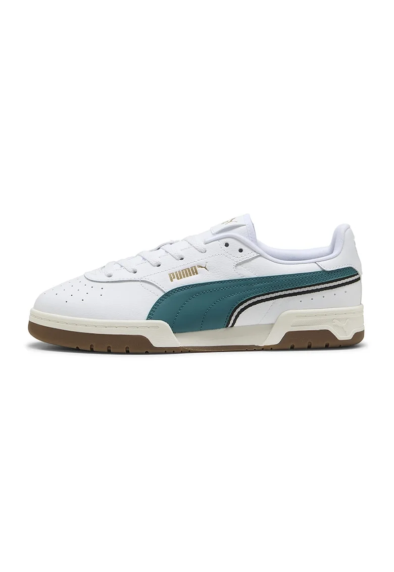 Pantofi sport Court Premier de piele, Alb optic/Verde persan