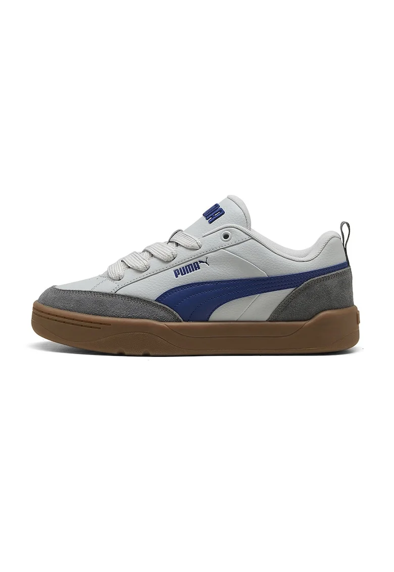 Pantofi sport Park Lifestyle cu detalii de piele intoarsa, Gri/Albastru inchis