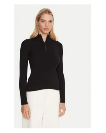 Pulover de dama,  305549068, material sintetic, negru,