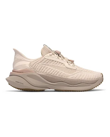 Pantofi sport din material textil cu sireturi elastice, Piersica