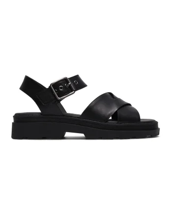 Sandale de piele Orinoco Cross, Negru stins