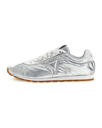 Pantofi sport low-cut cu aspect metalizat, Argintiu