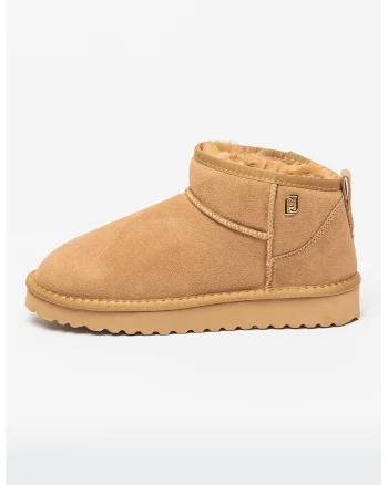Ghete din piele intoarsa fara inchidere Jil, Caramel