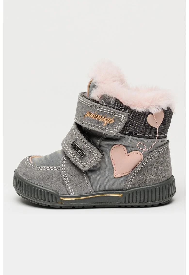 Ghete cu garnituri de piele intoarsa si tehnologie Gore-Tex, Gri deschis
