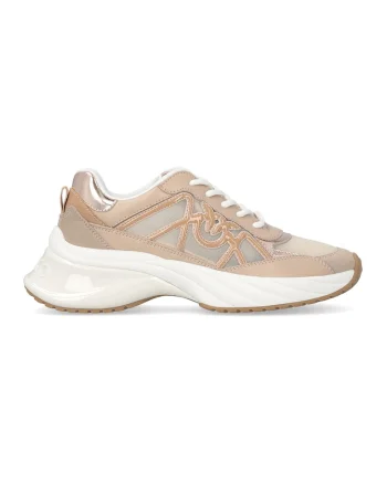 Pantofi sport wedge cu insertii din piele Ariel, Alb murdar/Bej deschis