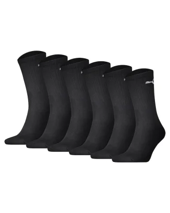 Set de sosete lungi unisex cu model logo - 6 perechi, Negru