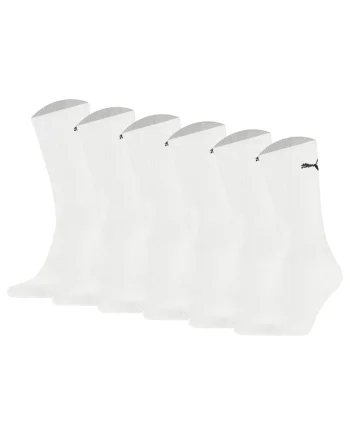 Set de sosete lungi unisex cu model logo - 6 perechi, Alb