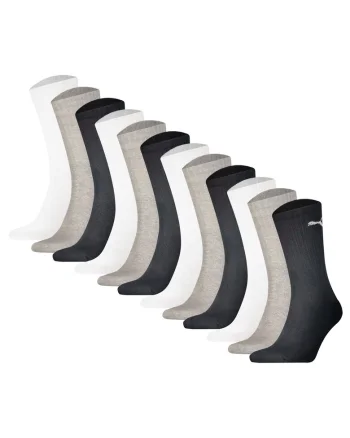 Set de sosete lungi uni sex - 12 perechi, Alb/Negru/Gri