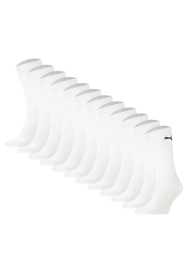 Set de sosete lungi uni sex - 12 perechi, Alb