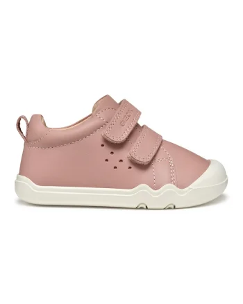 Pantofi sport Steppieup de piele cu velcro, Roz somon/Roz prafuit