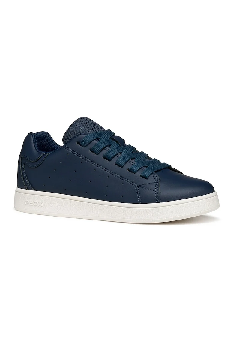 Pantofi sport de piele ecologica cu aspect perforat, Albastru ultramarin