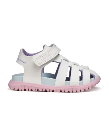 Sandale fisherman cu velcro, Albastru pastel/Alb murdar