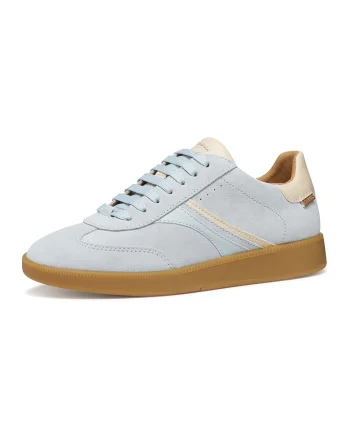 Pantofi sport cu insertii de piele ecologica, Albastru pastel/Alb fildes