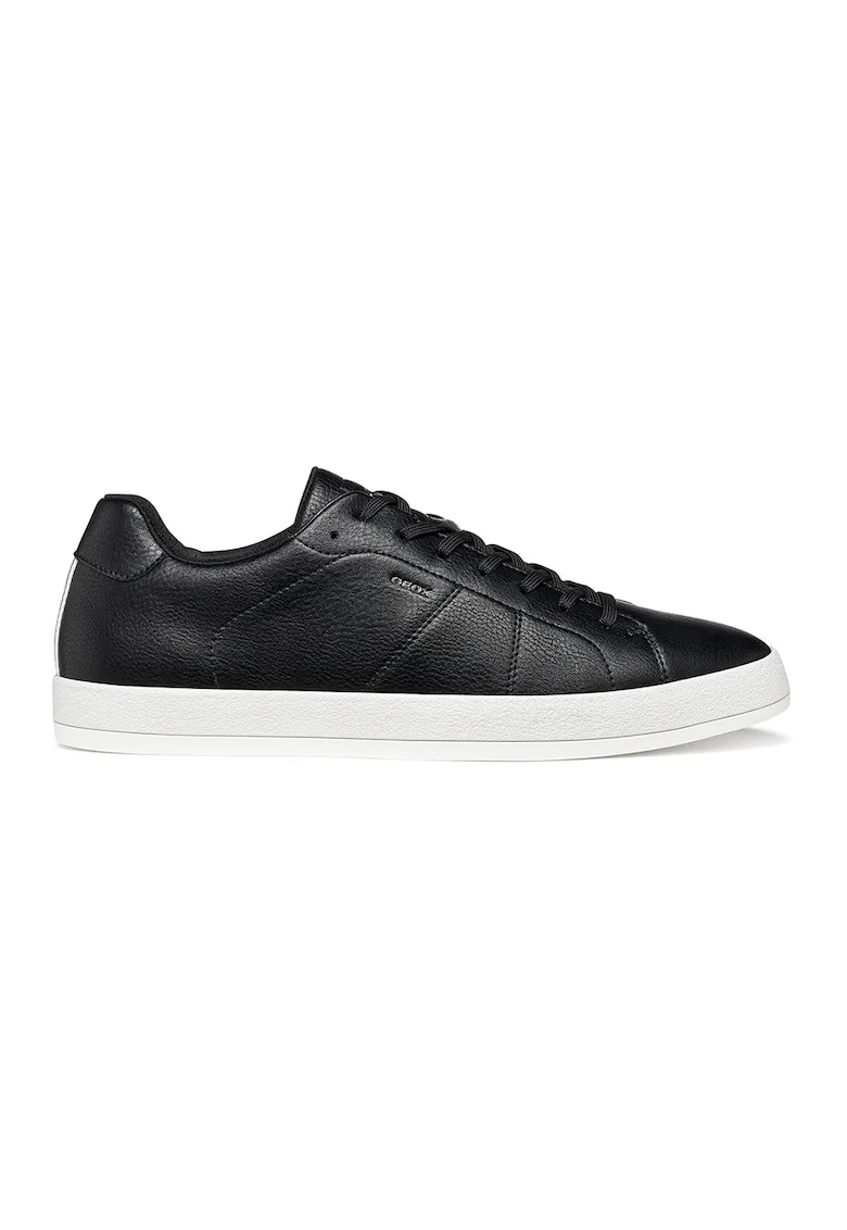 Pantofi sport Serifos din piele ecologica cu logo, Alb/Negru