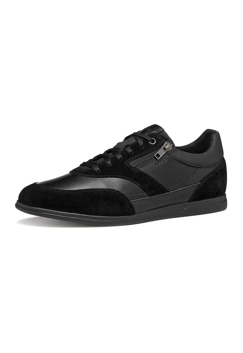 Pantofi sport Renan din piele si fermoar decorativ, Negru