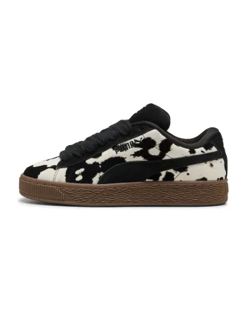 Pantofi sport din piele intoarsa cu imprimeu, Alb fildes/Negru