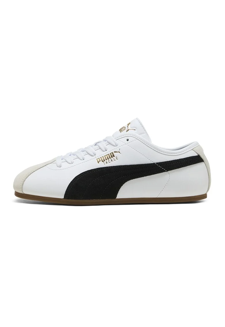 Pantofi sport Tackle de piele cu detalii de piele ecologica, Negru stins/Maro taupe deschis/Alb optic