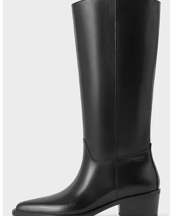 Cizme lungi de piele Kelsey, Negru