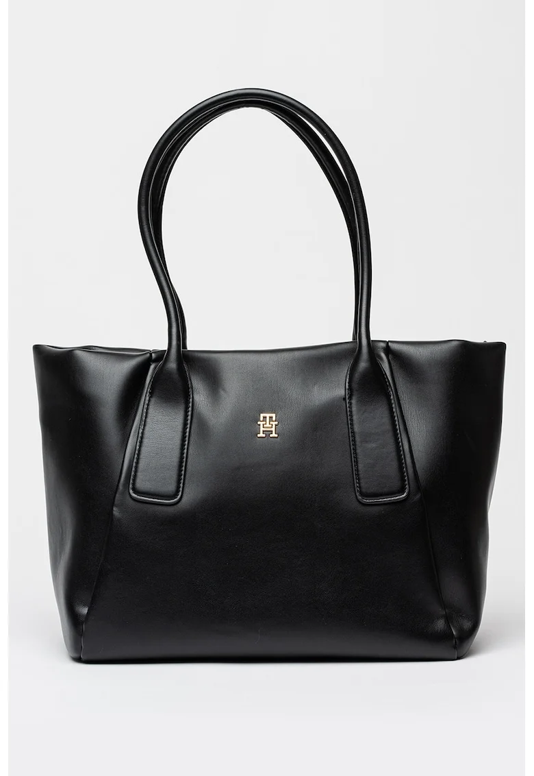Geanta tote cu logo metalic The Essential, Negru