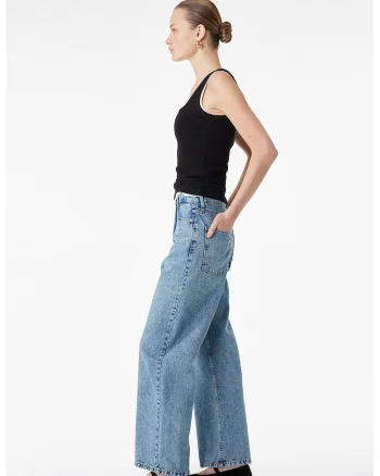 Blugi relaxed-fit cu croiala dreapta, Albastru prafuit