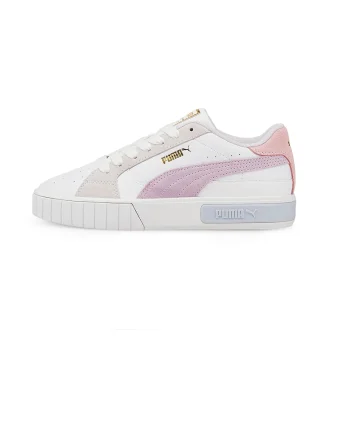 Pantofi sport cu insertii de piele intoarsa Cali Star, Alb/Lila