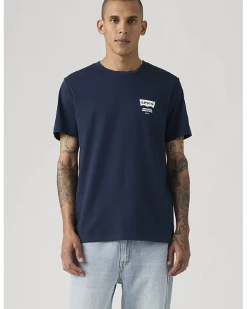 Tricou din bumbac cu decolteu la baza gatului si logo, Alb/Albastru pastel