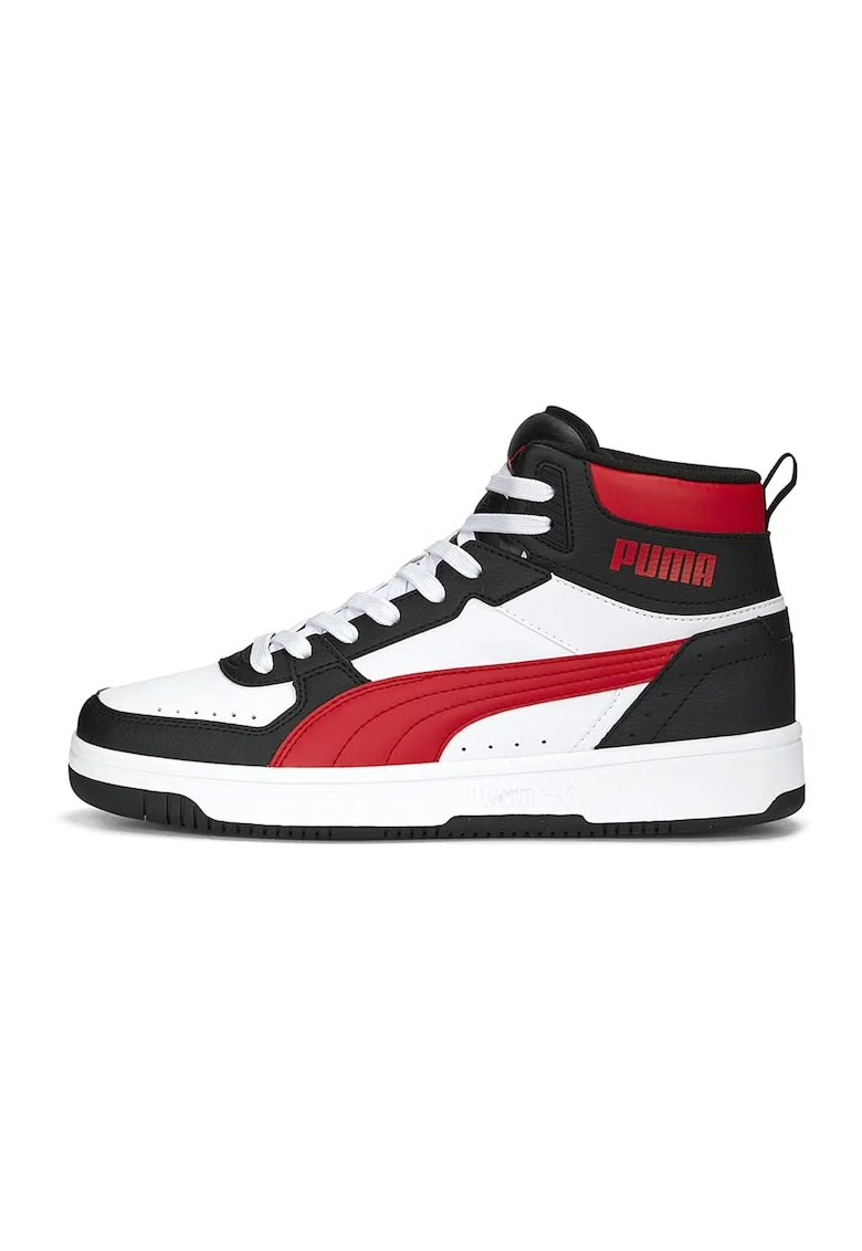Pantofi sport mid-high de piele ecologica Rebound Joy, Rosu/Negru/Alb murdar