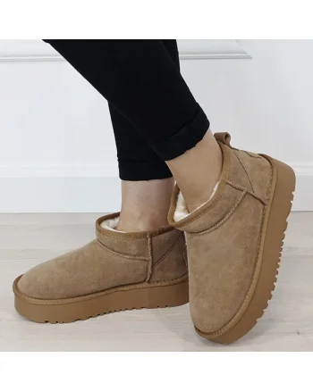 Ghete camel din piele naturala NN604 116 18321, Bej