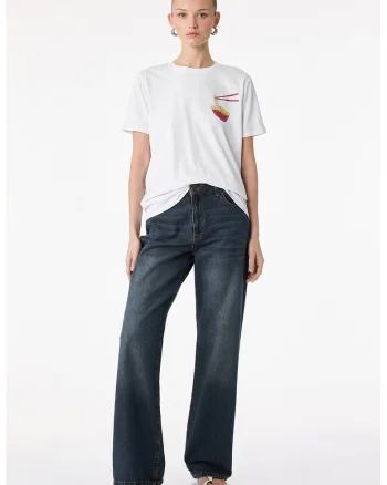 Tricou lejer din bumbac, Alb