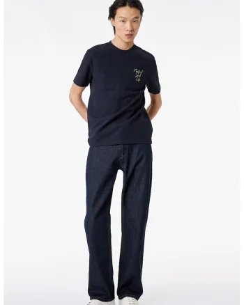 Tricou regular-fit cu imprimeu text nautic, Albastru inchis