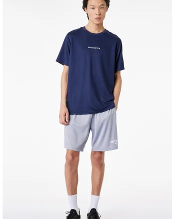 Tricou lejer cu imprimeu text, Bleumarin