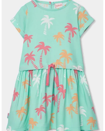 Rochie evazata cu model 2in1, Verde menta