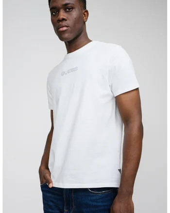 Tricou de bumbac cu imprimeu foto pe partea din spate, Alb/Gri