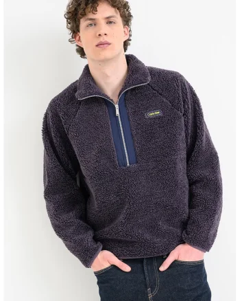 Bluza de trening cu fenta cu fermoar, Violet