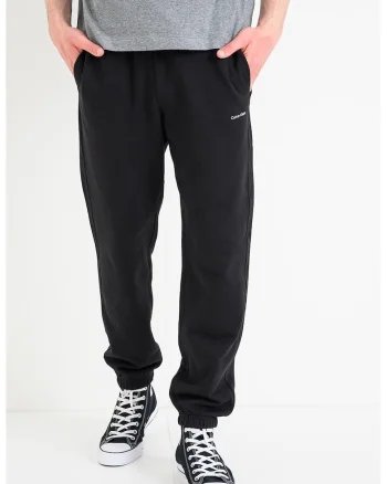 Pantaloni de trening uni din bumbac, Negru
