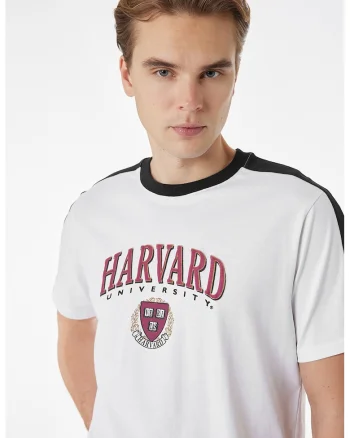 Tricou regular fit cu decolteu la baza gatului, Alb