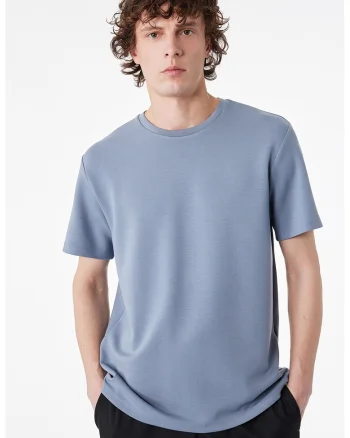Tricou regular fit uni, Albastru inchis