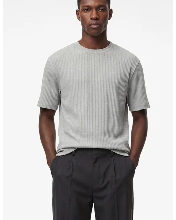 Tricou regular fit cu aspect texturat, Gri deschis