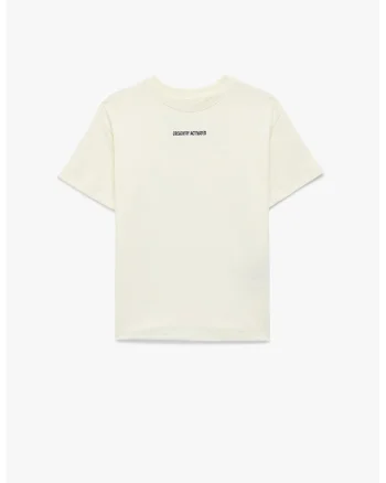 Tricou supradimensionat cu imprimeu text, Alb murdar